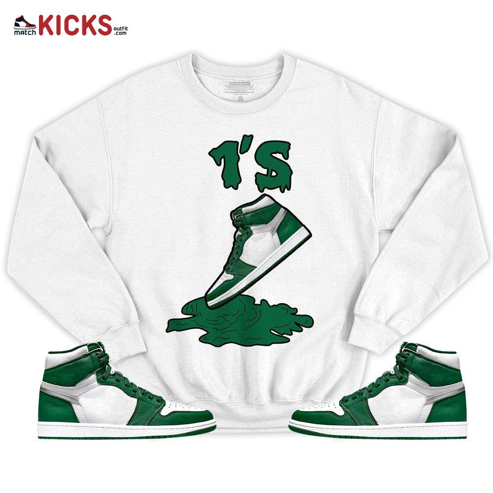 Shoes Dripping Sneaker Shirt Match OG Gorge Green 1s, Jordan 1 Retro High Gorge Green MKO T-Shirt Shoes Dripping Sneaker Shirt Match OG Gorge Green 1s, Jordan 1 Retro High Gorge Green MKO T-Shirt
