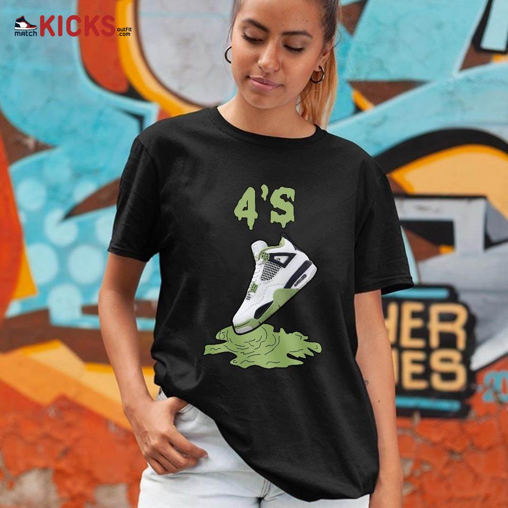 Shoes Dripping Sneaker Shirt Match Retro Oil Green 4s, Jordan 4 Oil Green MKO Hoodie Shoes Dripping Sneaker Shirt Match Retro Oil Green 4s, Jordan 4 Oil Green MKO Hoodie