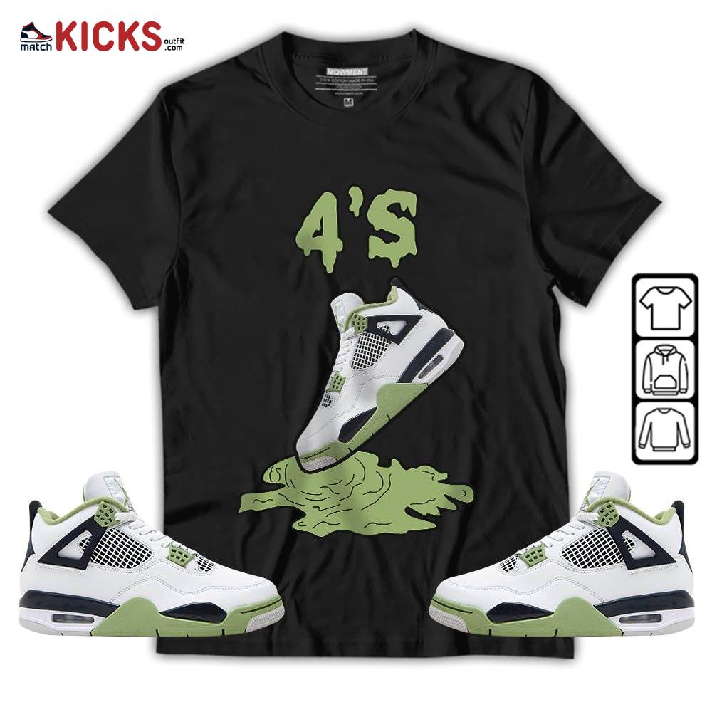 Shoes Dripping Sneaker Shirt Match Retro Oil Green 4s, Jordan 4 Oil Green MKO Hoodie Shoes Dripping Sneaker Shirt Match Retro Oil Green 4s, Jordan 4 Oil Green MKO Hoodie