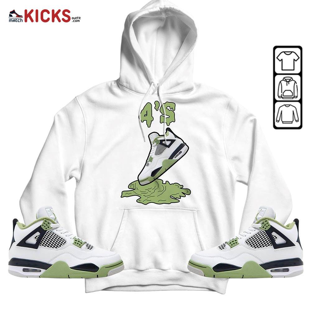 Shoes Dripping Sneaker Shirt Match Retro Oil Green 4s, Jordan 4 Oil Green MKO Hoodie Shoes Dripping Sneaker Shirt Match Retro Oil Green 4s, Jordan 4 Oil Green MKO Hoodie