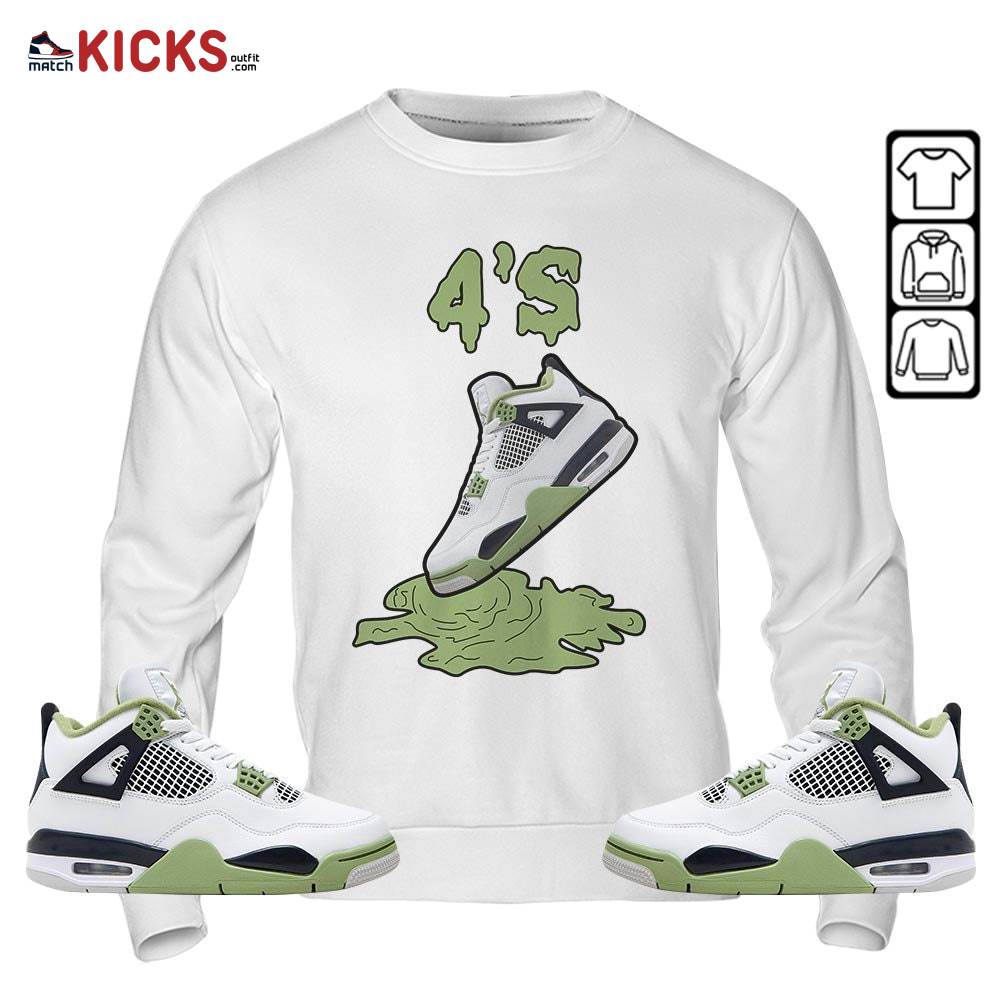 Shoes Dripping Sneaker Shirt Match Retro Oil Green 4s, Jordan 4 Oil Green MKO Hoodie Shoes Dripping Sneaker Shirt Match Retro Oil Green 4s, Jordan 4 Oil Green MKO Hoodie