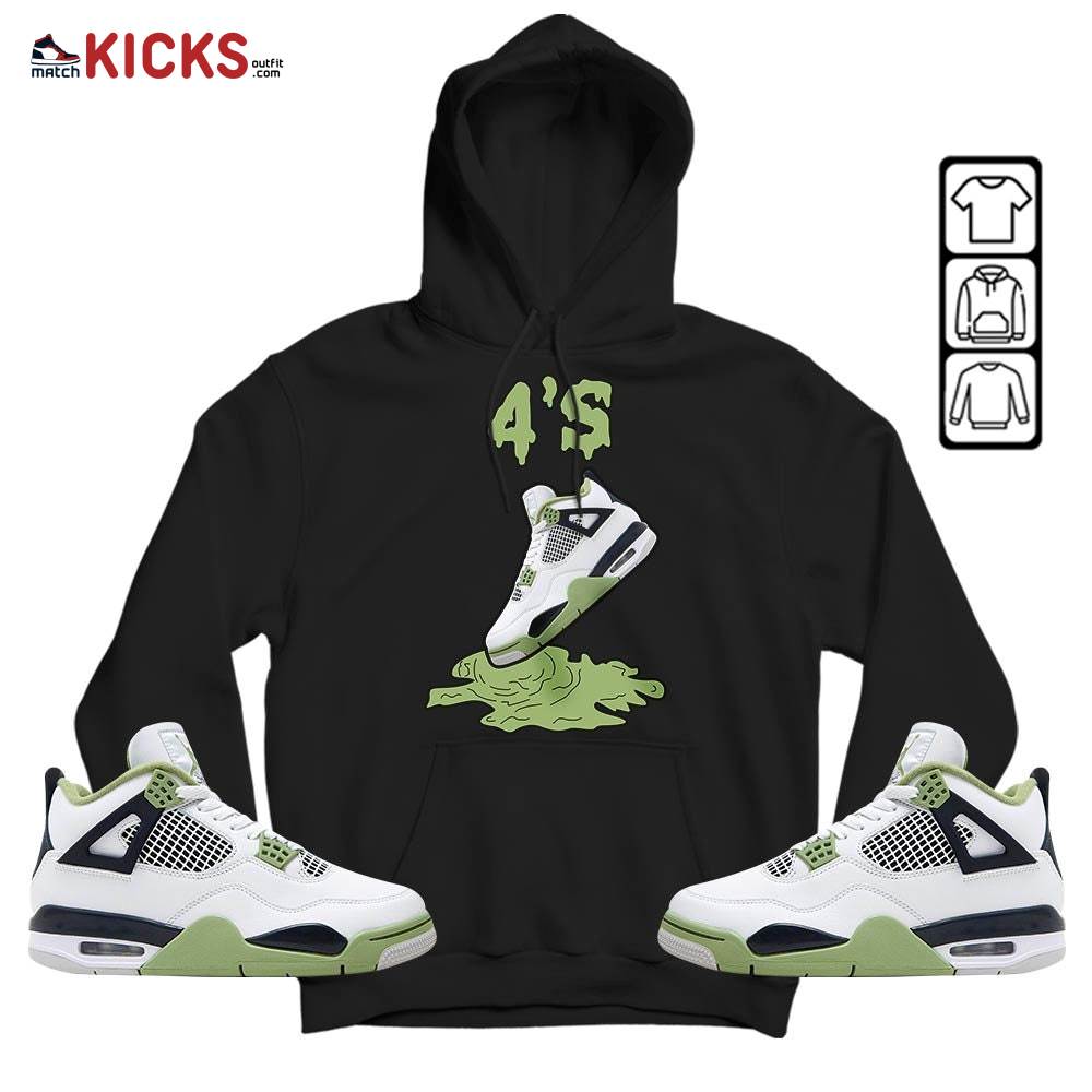Shoes Dripping Sneaker Shirt Match Retro Oil Green 4s, Jordan 4 Oil Green MKO Hoodie Shoes Dripping Sneaker Shirt Match Retro Oil Green 4s, Jordan 4 Oil Green MKO Hoodie