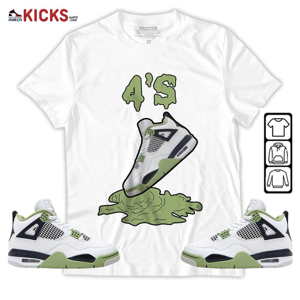 Shoes Dripping Sneaker Shirt Match Retro Oil Green 4s, Jordan 4 Oil Green MKO Hoodie Shoes Dripping Sneaker Shirt Match Retro Oil Green 4s, Jordan 4 Oil Green MKO Hoodie
