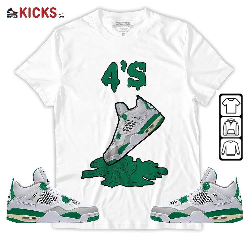 Shoes Dripping Sneaker Shirt Match Retro Pine Green 4s, Jordan 4 Pine Green MKO T-Shirt