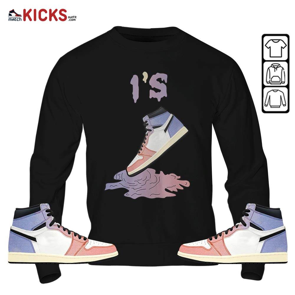 Shoes Dripping Sneaker Shirt Match Retro Skyline 1s, Jordan 1 High OG Skyline MKO Sweatshirt Shoes Dripping Sneaker Shirt Match Retro Skyline 1s, Jordan 1 High OG Skyline MKO Sweatshirt