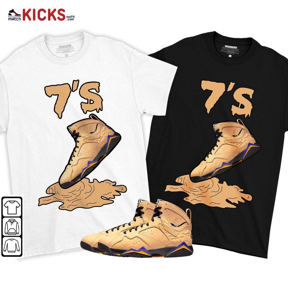 Shoes Dripping Sneaker Shirt Match Retro Vachetta Tan 7s, Jordan 7 SE Afrobeats MKO T-Shirt Shoes Dripping Sneaker Shirt Match Retro Vachetta Tan 7s, Jordan 7 SE Afrobeats MKO T-Shirt