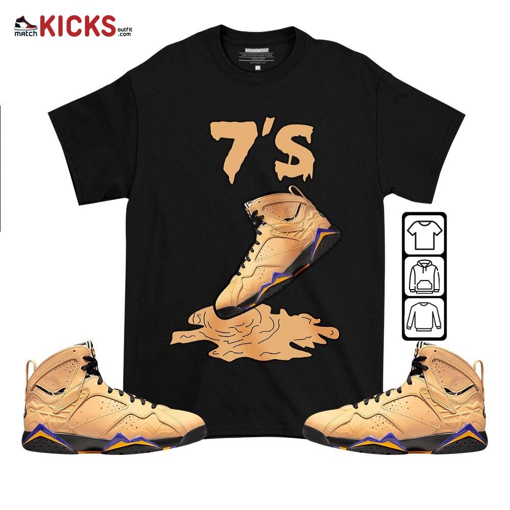 Shoes Dripping Sneaker Shirt Match Retro Vachetta Tan 7s, Jordan 7 SE Afrobeats MKO T-Shirt