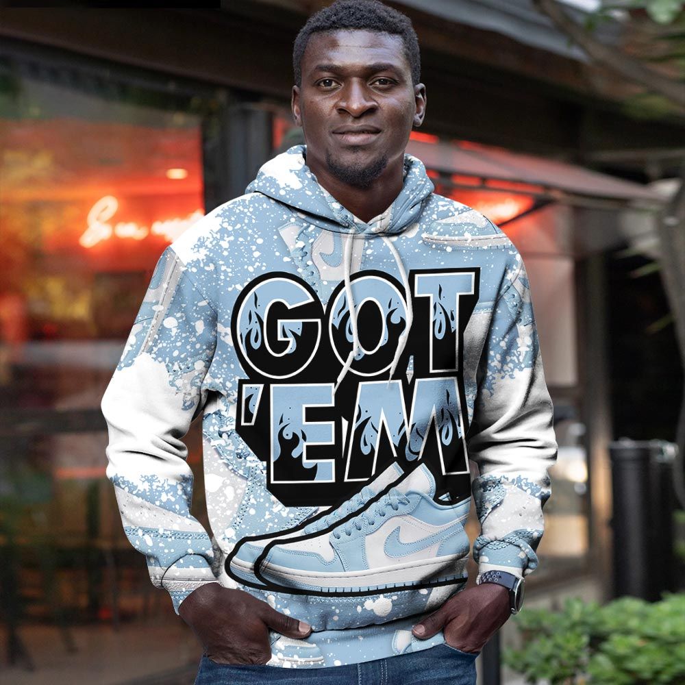 Shoes Got Em Drip Sneaker Shirt Match 1 Low Gets Icy, Jordan 1 Low Ice Blue Hoodie Sweatshirt Tee All Over Print MKO Shirt Shoes Got Em Drip Sneaker Shirt Match 1 Low Gets Icy, Jordan 1 Low Ice Blue Hoodie Sweatshirt Tee All Over Print MKO Shirt