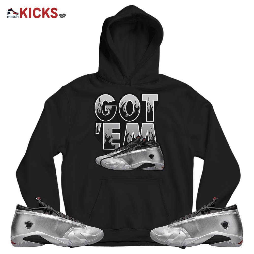 Shoes Got Em Drip Sneaker Shirt Match 14 Low Metallic Silver, Jordan 14 Metallic Silver MKO T-Shirt Shoes Got Em Drip Sneaker Shirt Match 14 Low Metallic Silver, Jordan 14 Metallic Silver MKO T-Shirt