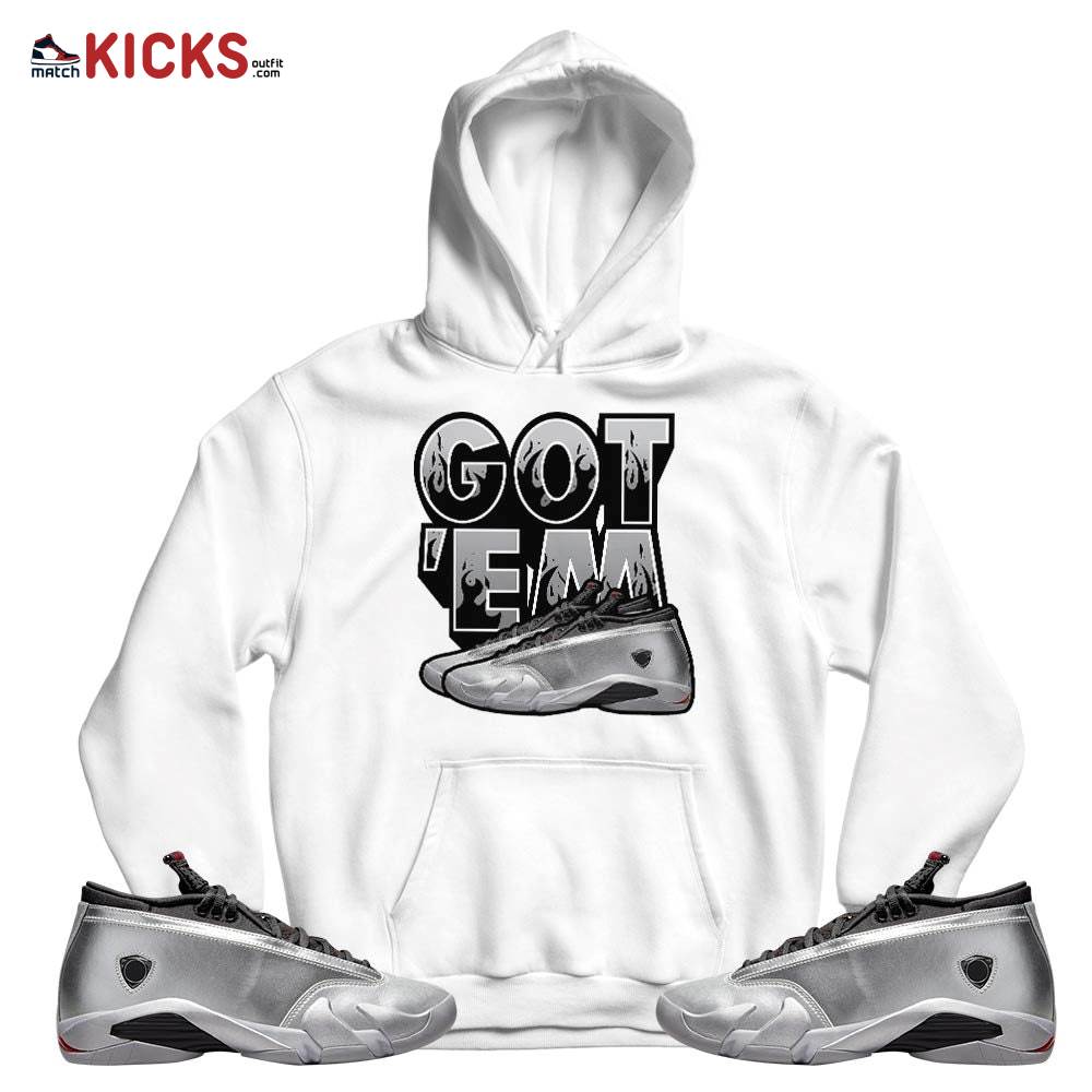 Shoes Got Em Drip Sneaker Shirt Match 14 Low Metallic Silver, Jordan 14 Metallic Silver MKO T-Shirt Shoes Got Em Drip Sneaker Shirt Match 14 Low Metallic Silver, Jordan 14 Metallic Silver MKO T-Shirt