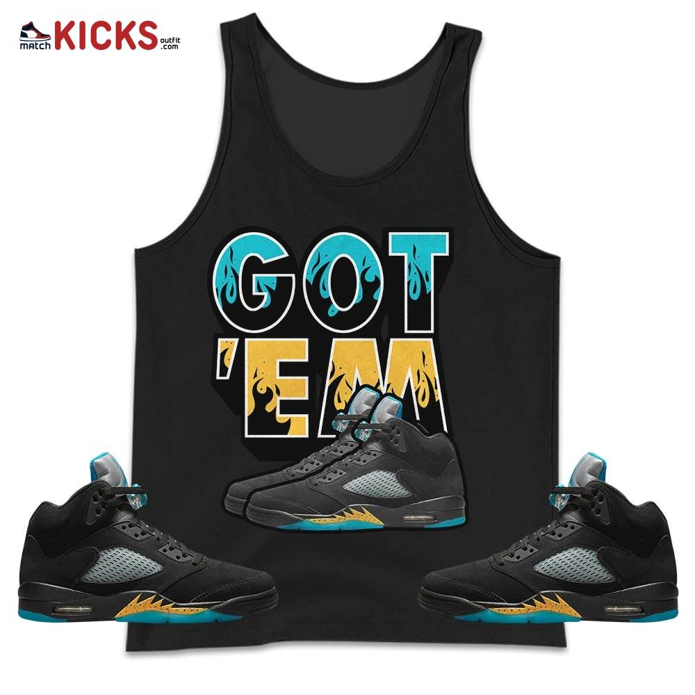 Shoes Got Em Drip Sneaker Shirt Match 2023 Retro Aqua 5s, Jordan 5 Aqua MKO Tank Top Shoes Got Em Drip Sneaker Shirt Match 2023 Retro Aqua 5s, Jordan 5 Aqua MKO Tank Top