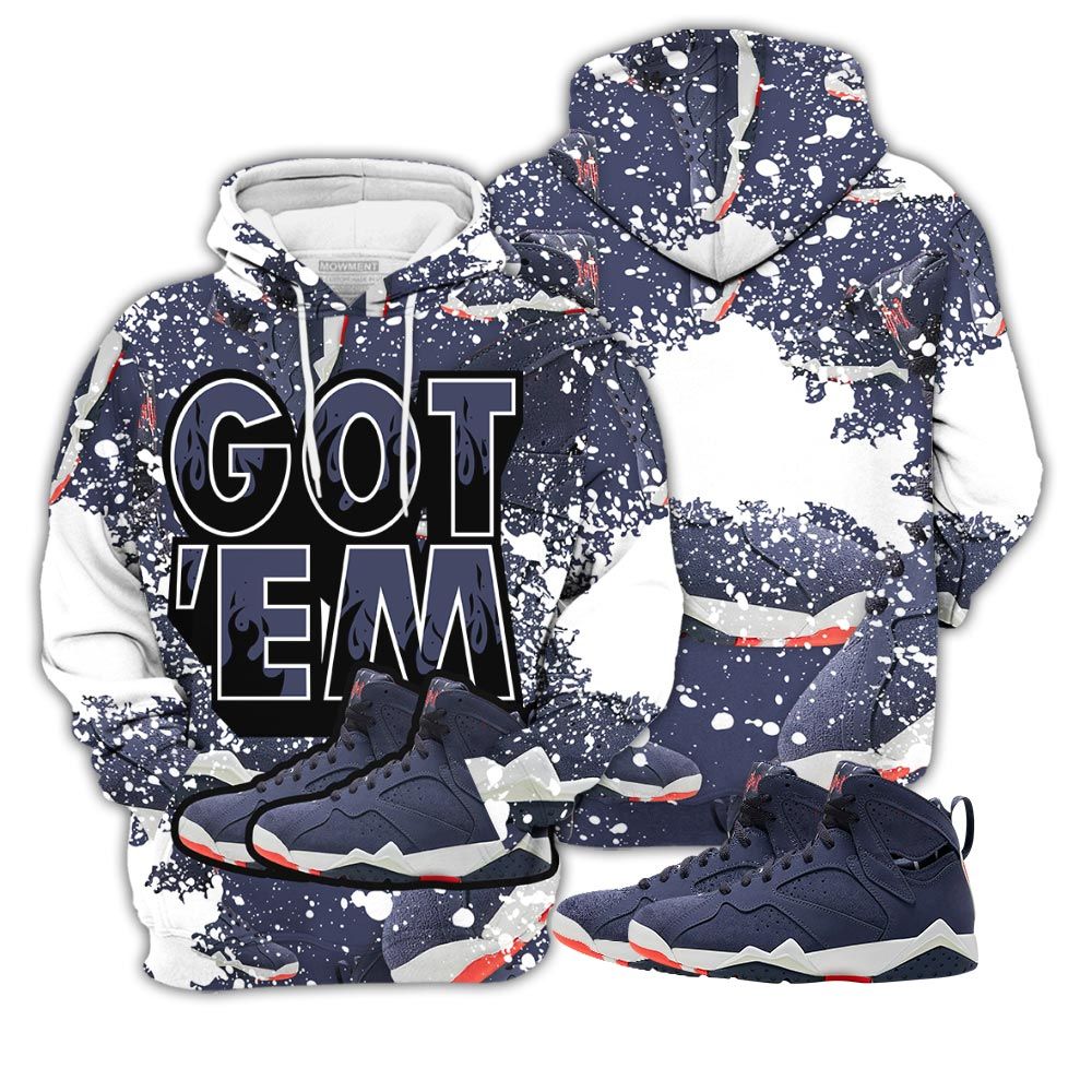 Shoes Got Em Drip Sneaker Shirt Match 7 Neutral Indigo, Jordan 7 Quai 54 Hoodie Sweatshirt Tee All Over Print MKO Shirt