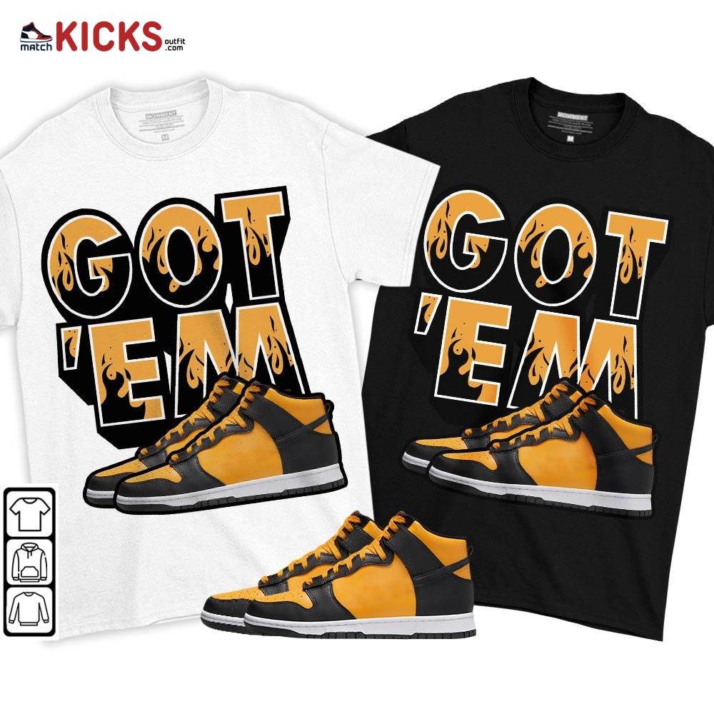 Shoes Got Em Drip Sneaker Shirt Match Dunk Reverse Goldenrod, Dunk High Bruce Lee MKO T-Shirt Shoes Got Em Drip Sneaker Shirt Match Dunk Reverse Goldenrod, Dunk High Bruce Lee MKO T-Shirt