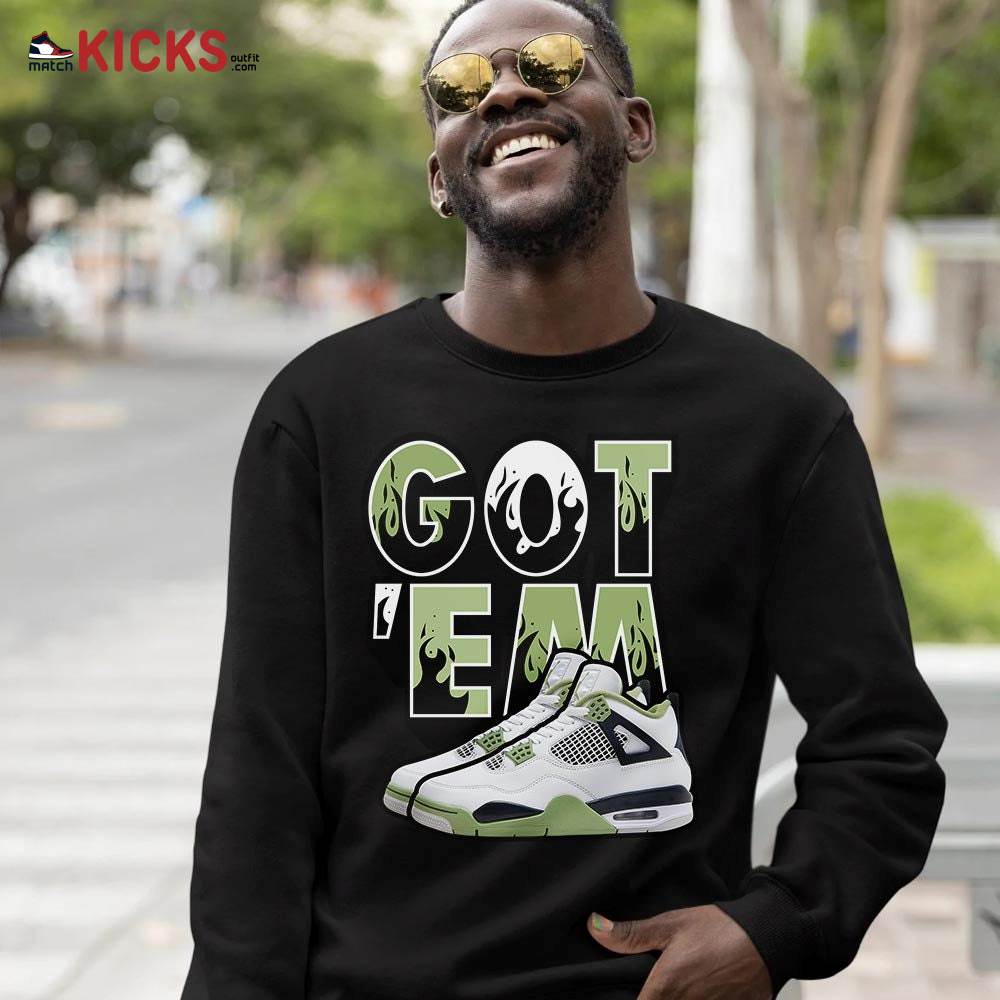 Shoes Got Em Drip Sneaker Shirt Match Retro Oil Green 4s, Jordan 4 Oil Green MKO T-Shirt Shoes Got Em Drip Sneaker Shirt Match Retro Oil Green 4s, Jordan 4 Oil Green MKO T-Shirt
