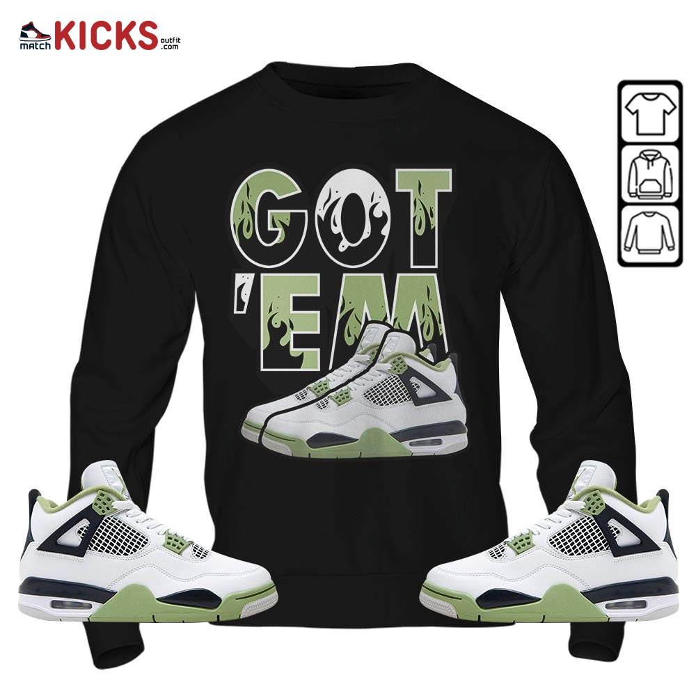 Shoes Got Em Drip Sneaker Shirt Match Retro Oil Green 4s, Jordan 4 Oil Green MKO T-Shirt Shoes Got Em Drip Sneaker Shirt Match Retro Oil Green 4s, Jordan 4 Oil Green MKO T-Shirt
