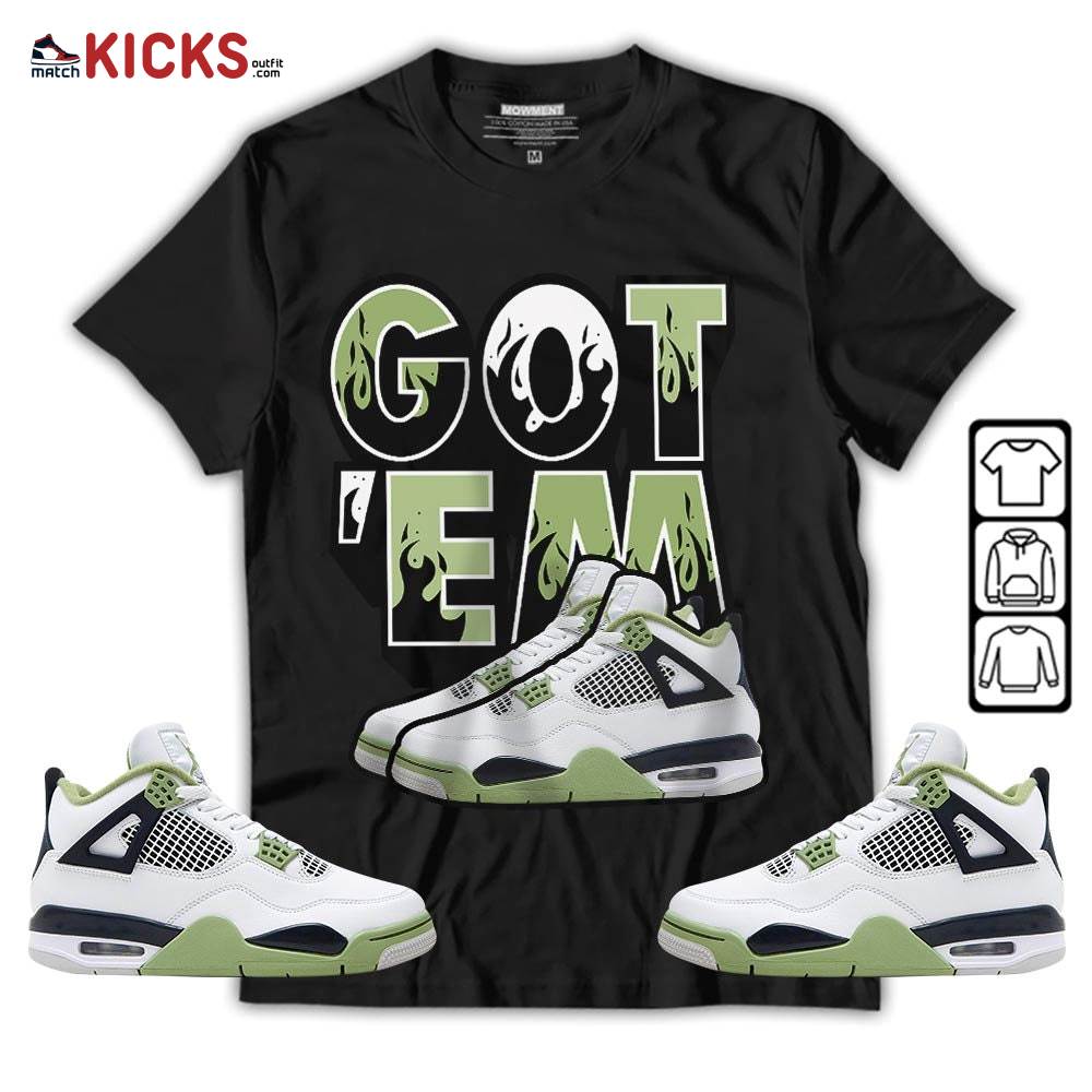 Shoes Got Em Drip Sneaker Shirt Match Retro Oil Green 4s, Jordan 4 Oil Green MKO T-Shirt Shoes Got Em Drip Sneaker Shirt Match Retro Oil Green 4s, Jordan 4 Oil Green MKO T-Shirt