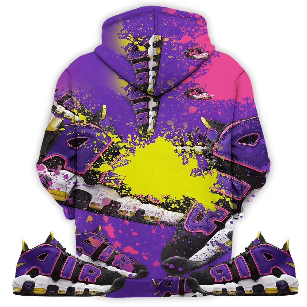 Shoes Got Em Drip Sneaker Shirt Match Uptempo Black Multi Color, Air More Uptempo Black Court Purple Hoodie Sweatshirt Tee All Over Print MKO Shirt