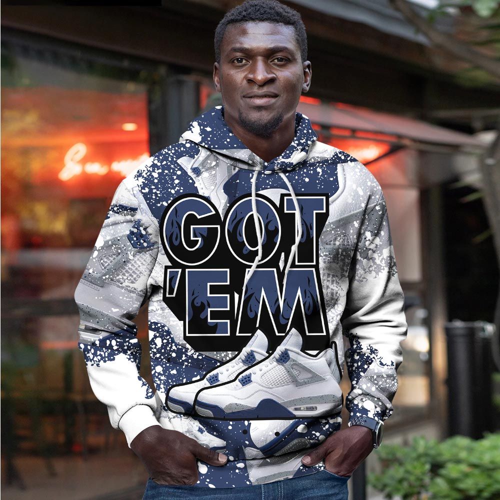 Shoes Got Em Drip Sneaker Shirt Match White Midnight Navy 4S, Jordan 4 Retro Midnight Navy Hoodie Sweatshirt Tee All Over Print MKO Shirt Shoes Got Em Drip Sneaker Shirt Match White Midnight Navy 4S, Jordan 4 Retro Midnight Navy Hoodie Sweatshirt Tee All Over Print MKO Shirt