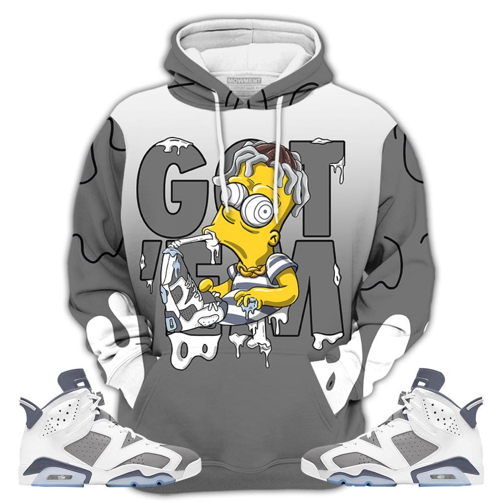 Simpson Got Em 02 Sneaker Shirt Match Retro Cool Grey 6S, Jordan 6 Cool Grey Hoodie Sweatshirt Tee All Over Print MKO Shirt