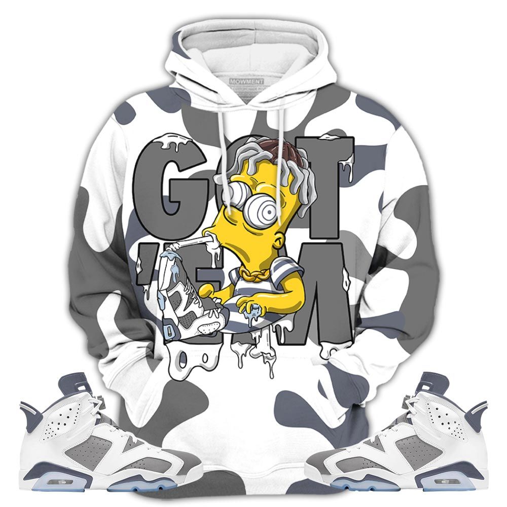 Simpson Got Em 03 Sneaker Shirt Match Retro Cool Grey 6S, Jordan 6 Cool Grey Hoodie Sweatshirt Tee All Over Print MKO Shirt