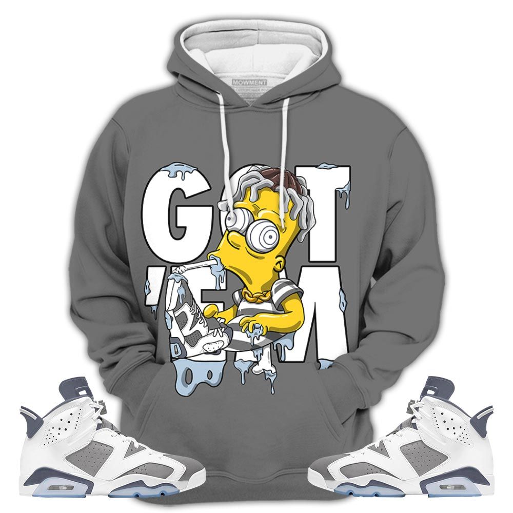 Simpson Got Em 05 Sneaker Shirt Match Retro Cool Grey 6S, Jordan 6 Cool Grey Hoodie Sweatshirt Tee All Over Print MKO Shirt