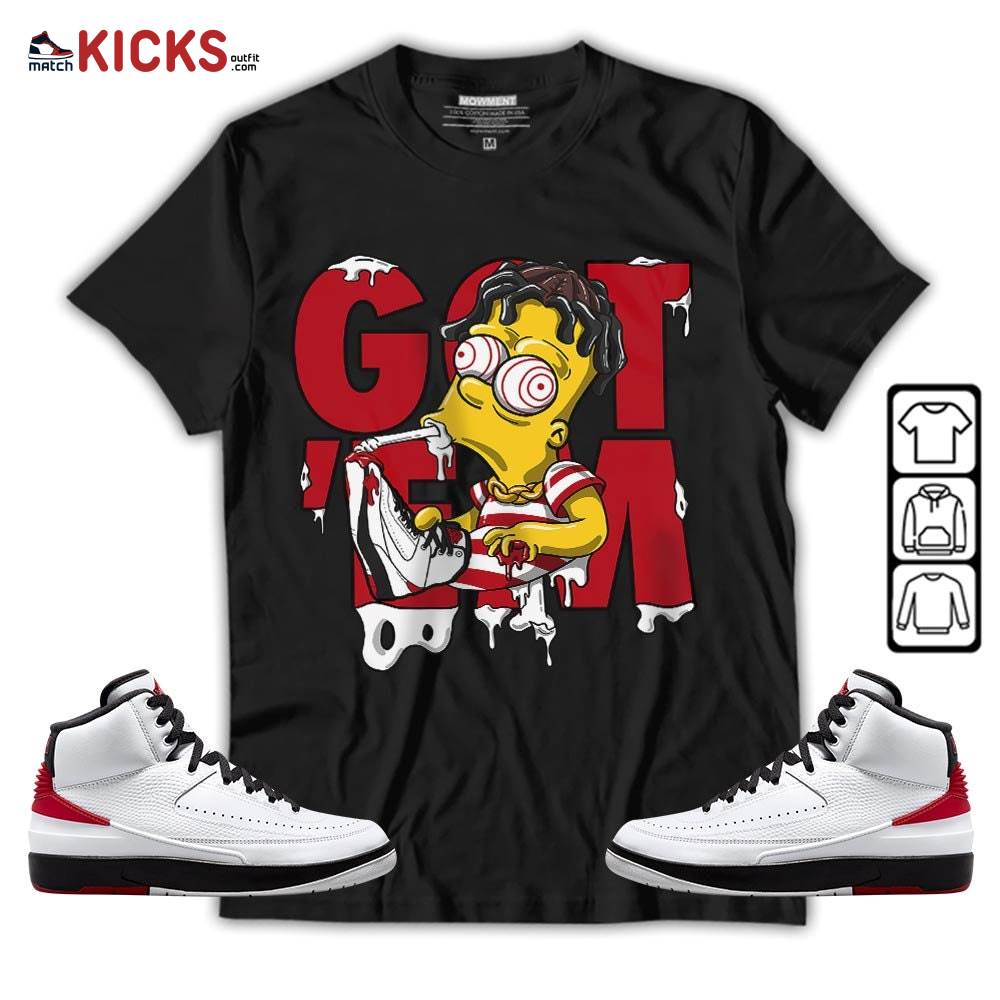 Simpson Got Em Sneaker Shirt Match 2 Chicago Varsity Red, Jordan Retro 2 Chicago MKO T-Shirt