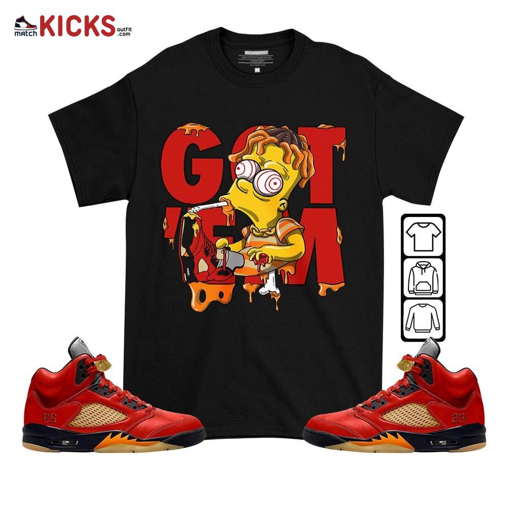 Simpson Got Em Sneaker Shirt Match 5 Dunk On Mars, Jordan 5 Mars For Her MKO T-Shirt
