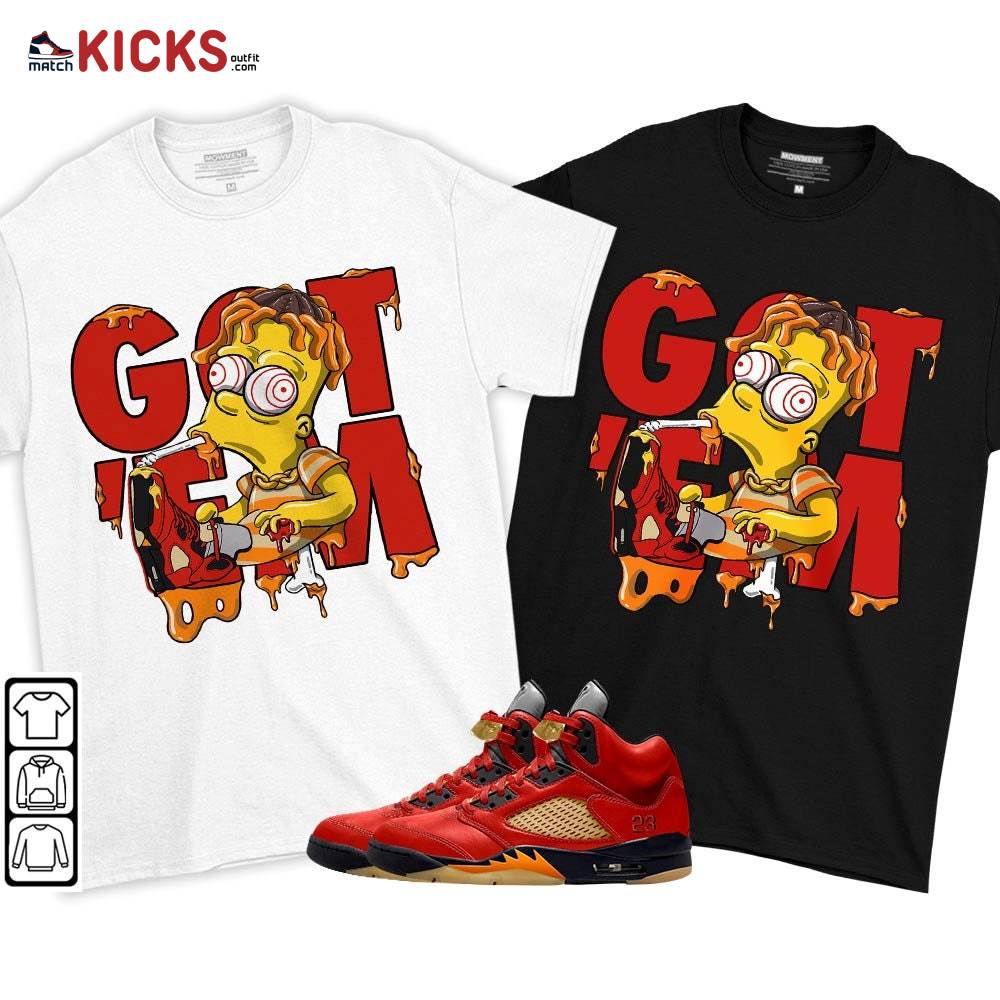 Simpson Got Em Sneaker Shirt Match 5 Dunk On Mars, Jordan 5 Mars For Her MKO T-Shirt Simpson Got Em Sneaker Shirt Match 5 Dunk On Mars, Jordan 5 Mars For Her MKO T-Shirt
