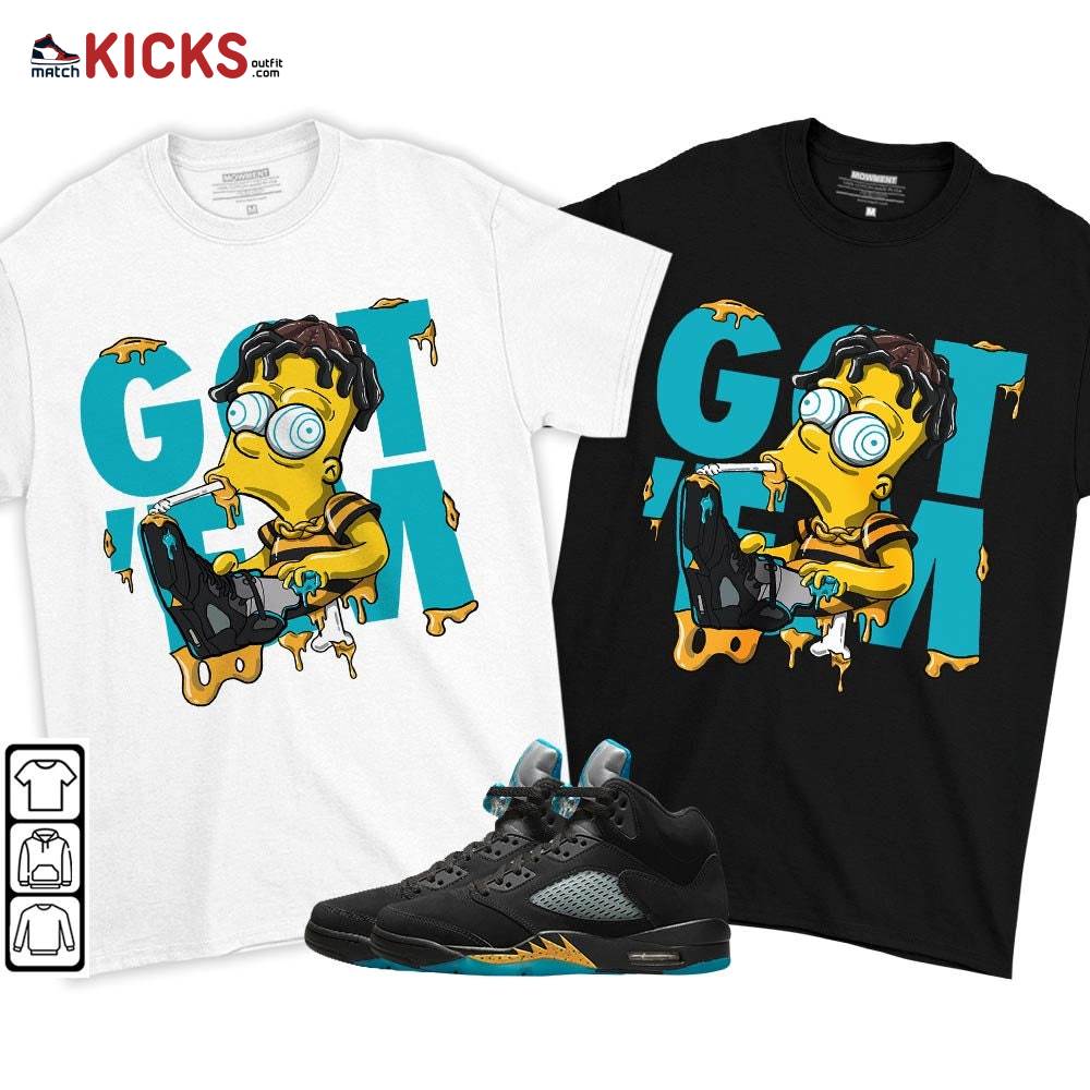 Simpson Got Em Sneaker Shirt Match Black 2023 Retro Aqua 5s, Jordan 5 Aqua MKO T-Shirt Simpson Got Em Sneaker Shirt Match Black 2023 Retro Aqua 5s, Jordan 5 Aqua MKO T-Shirt