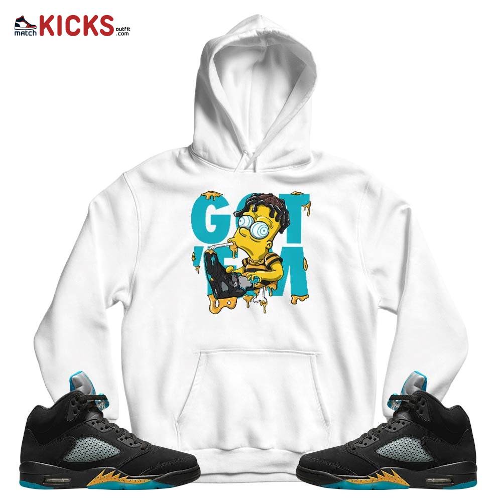 Simpson Got Em Sneaker Shirt Match Black 2023 Retro Aqua 5s, Jordan 5 Aqua MKO T-Shirt Simpson Got Em Sneaker Shirt Match Black 2023 Retro Aqua 5s, Jordan 5 Aqua MKO T-Shirt