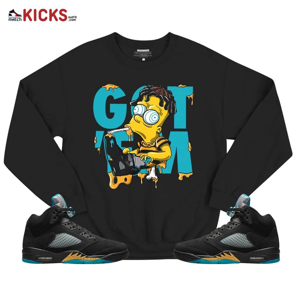 Simpson Got Em Sneaker Shirt Match Black 2023 Retro Aqua 5s, Jordan 5 Aqua MKO T-Shirt Simpson Got Em Sneaker Shirt Match Black 2023 Retro Aqua 5s, Jordan 5 Aqua MKO T-Shirt