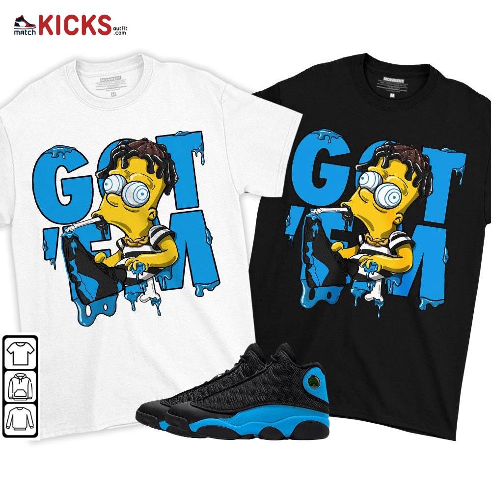 Simpson Got Em Sneaker Shirt Match Black University Blue 13s, Jordan 13 Black University Blue 2022 MKO T-Shirt Simpson Got Em Sneaker Shirt Match Black University Blue 13s, Jordan 13 Black University Blue 2022 MKO T-Shirt