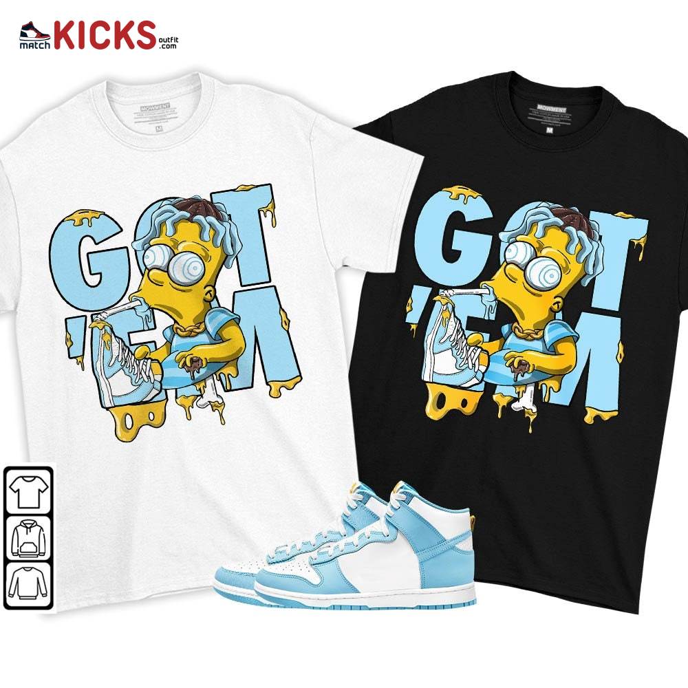 Simpson Got Em Sneaker Shirt Match Dunk High Blue Chill, Dunk High Homer Simpson MKO T-Shirt