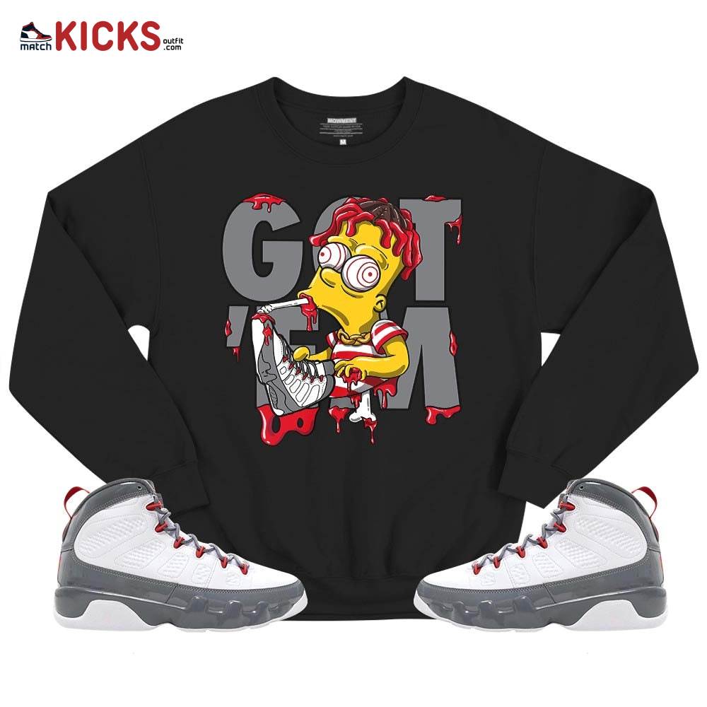 Simpson Got Em Sneaker Shirt Match Fire Red 9s, Jordan 9 Retro Fire Red MKO T-Shirt Simpson Got Em Sneaker Shirt Match Fire Red 9s, Jordan 9 Retro Fire Red MKO T-Shirt