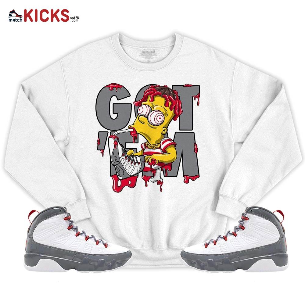 Simpson Got Em Sneaker Shirt Match Fire Red 9s, Jordan 9 Retro Fire Red MKO T-Shirt Simpson Got Em Sneaker Shirt Match Fire Red 9s, Jordan 9 Retro Fire Red MKO T-Shirt
