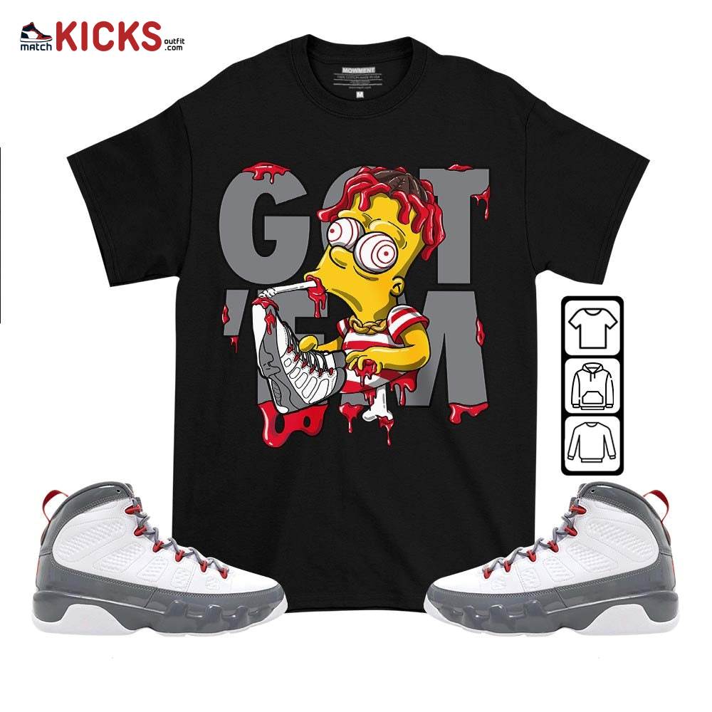 Simpson Got Em Sneaker Shirt Match Fire Red 9s, Jordan 9 Retro Fire Red MKO T-Shirt Simpson Got Em Sneaker Shirt Match Fire Red 9s, Jordan 9 Retro Fire Red MKO T-Shirt