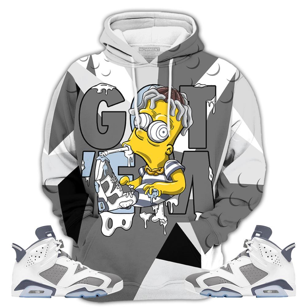 Simpson Got Em Sneaker Shirt Match Retro Cool Grey 6S, Jordan 6 Cool Grey Hoodie Sweatshirt Tee All Over Print MKO Shirt