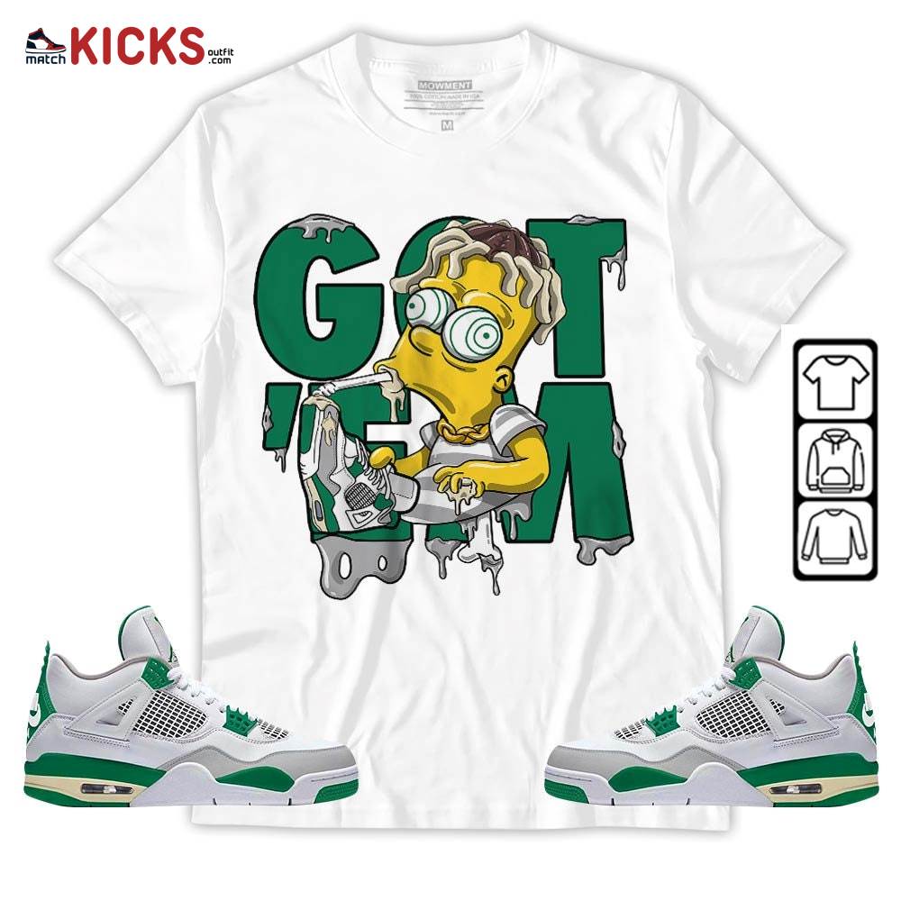 Simpson Got Em Sneaker Shirt Match Retro Pine Green 4s, Jordan 4 Pine Green MKO T-Shirt