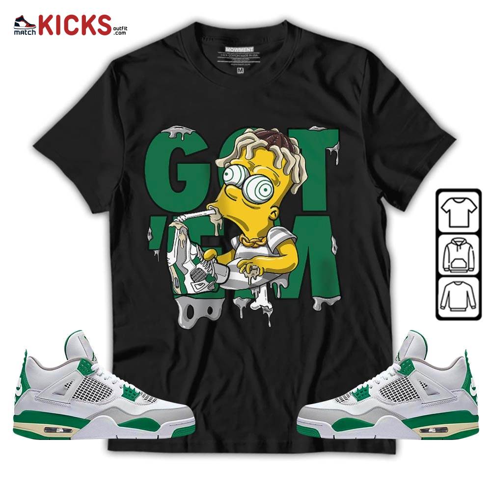 Simpson Got Em Sneaker Shirt Match Retro Pine Green 4s, Jordan 4 Pine Green MKO T-Shirt