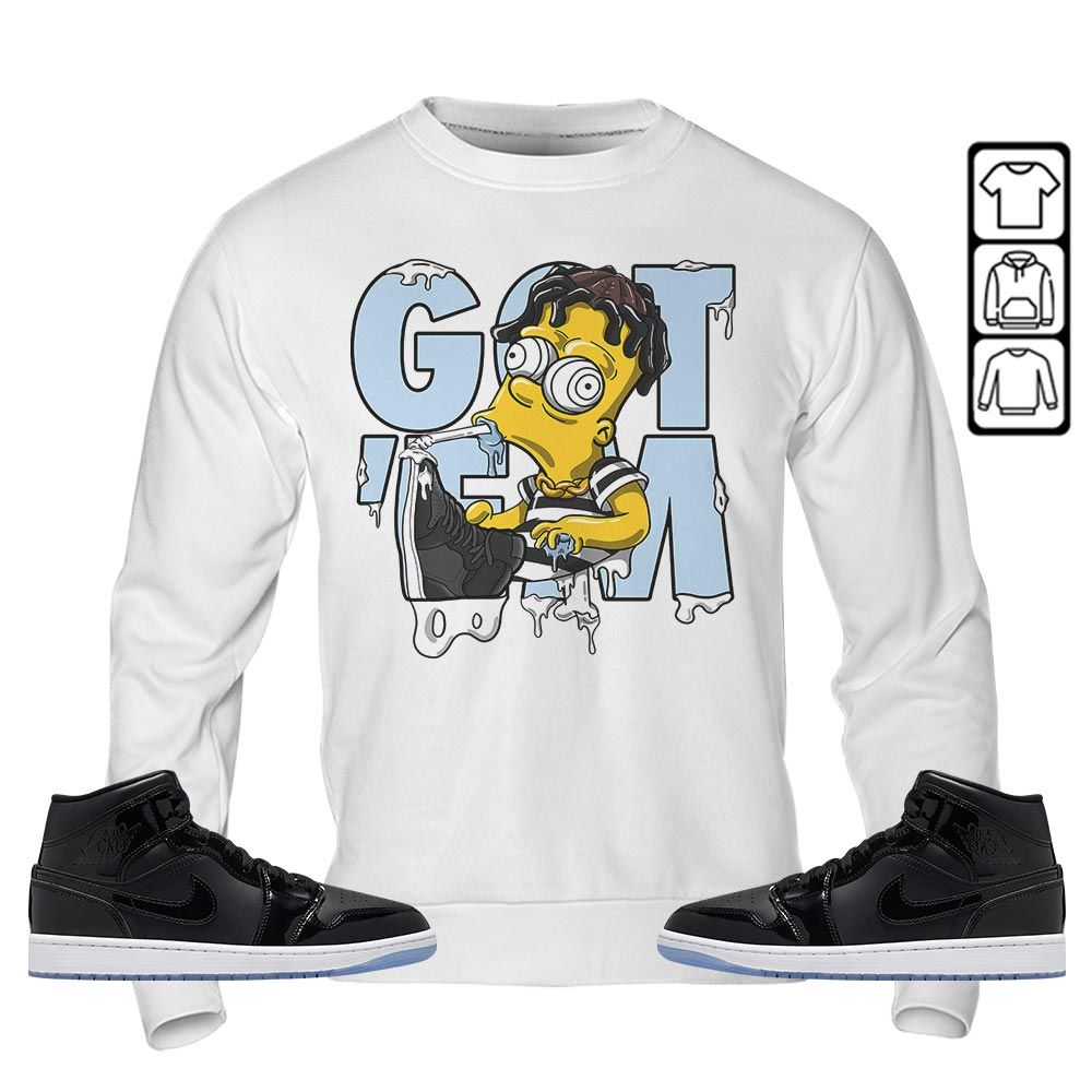 Simpson Got Em Sneaker Shirt Match Space Jam 1s, Jordan 1 Mid Space Jam MKO Sweatshirt