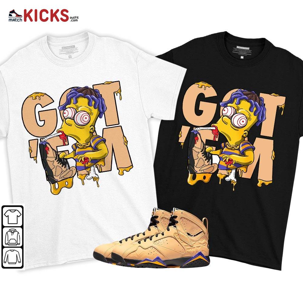 Simpson Got Em Sneaker Shirt Match Vachetta Tan 7s, Jordan 7 SE Afrobeats MKO T-Shirt Simpson Got Em Sneaker Shirt Match Vachetta Tan 7s, Jordan 7 SE Afrobeats MKO T-Shirt