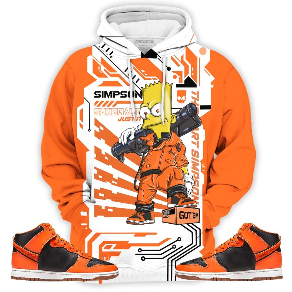 Simpson Shoegame Sneaker Shirt Match Dunk Black Orange, Dunk High Gs Safety Orange Hoodie Sweatshirt Tee All Over Print MKO Shirt Simpson Shoegame Sneaker Shirt Match Dunk Black Orange, Dunk High Gs Safety Orange Hoodie Sweatshirt Tee All Over Print MKO Shirt