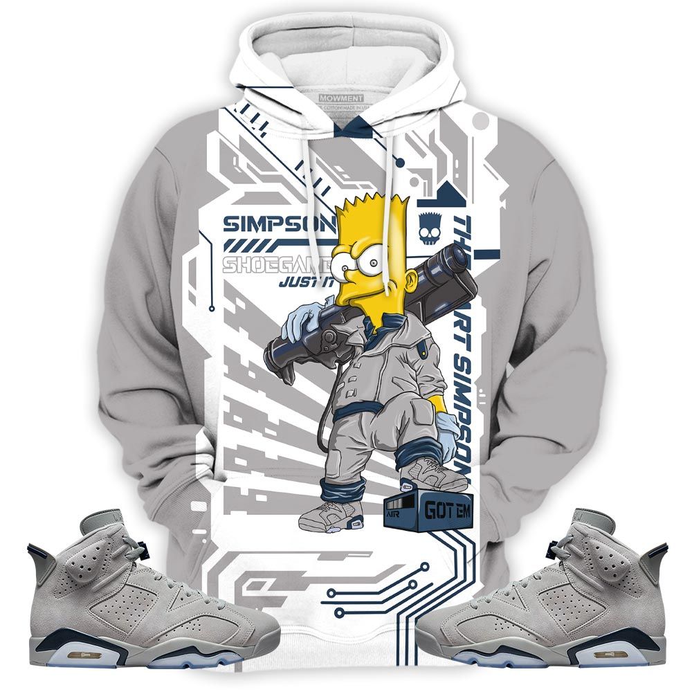 Simpson Shoegame Sneaker Shirt Match Georgetown 6S, Jordan 6 Retro Georgetown Hoodie Sweatshirt Tee All Over Print MKO Shirt