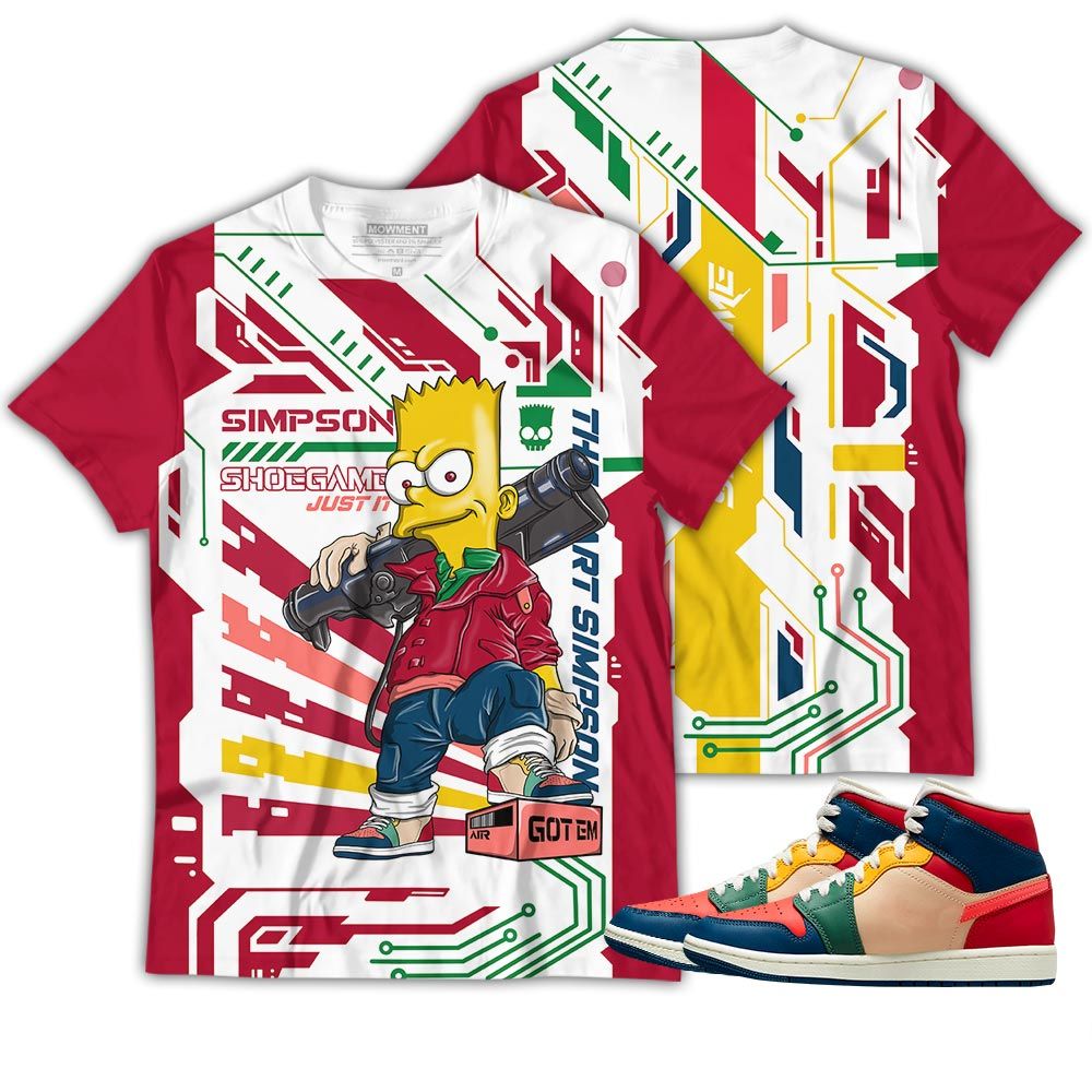 Simpson Shoegame Sneaker Shirt Match Multi Color 2022 1S, Jordan 1 Mid Multi Color 2022 Hoodie Sweatshirt Tee All Over Print MKO Shirt Simpson Shoegame Sneaker Shirt Match Multi Color 2022 1S, Jordan 1 Mid Multi Color 2022 Hoodie Sweatshirt Tee All Over Print MKO Shirt