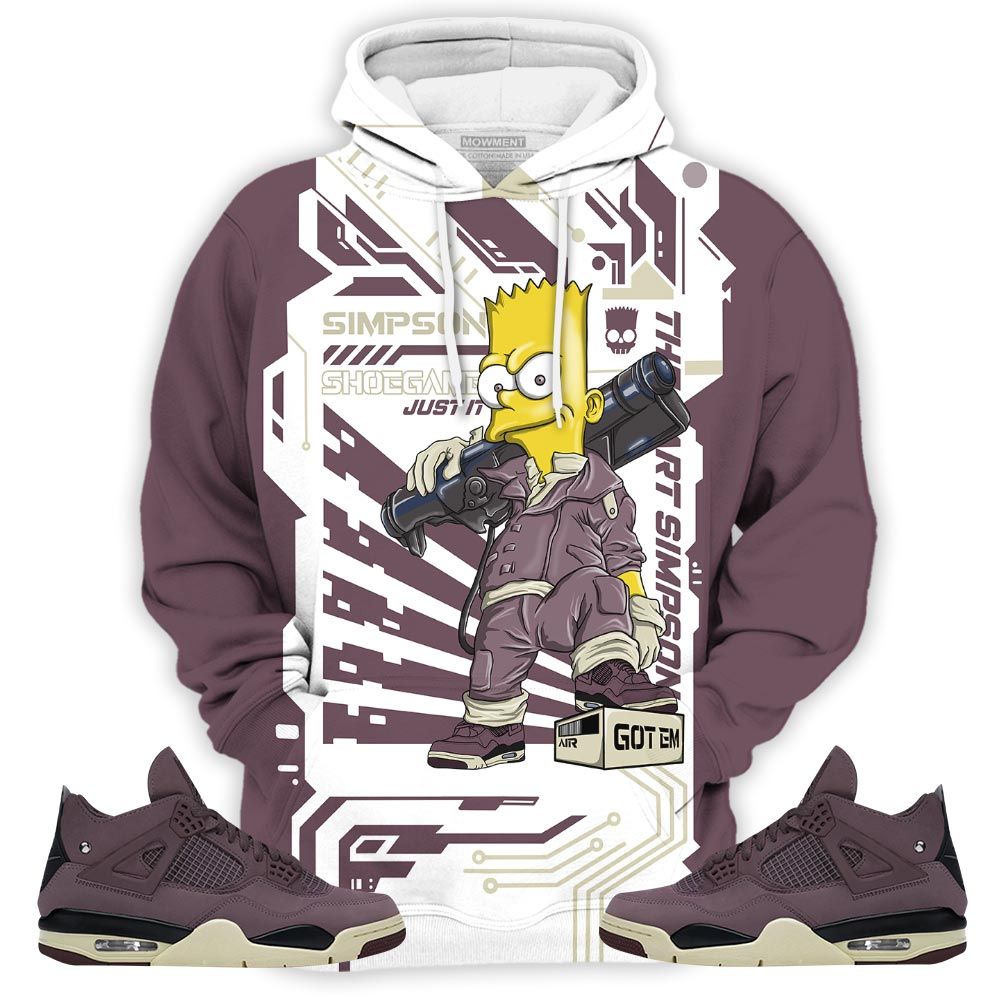 Simpson Shoegame Sneaker Shirt Match Violet Ore 4S, Jordan 4 A Ma Maniere Violet Ore Hoodie Sweatshirt Tee All Over Print MKO Shirt