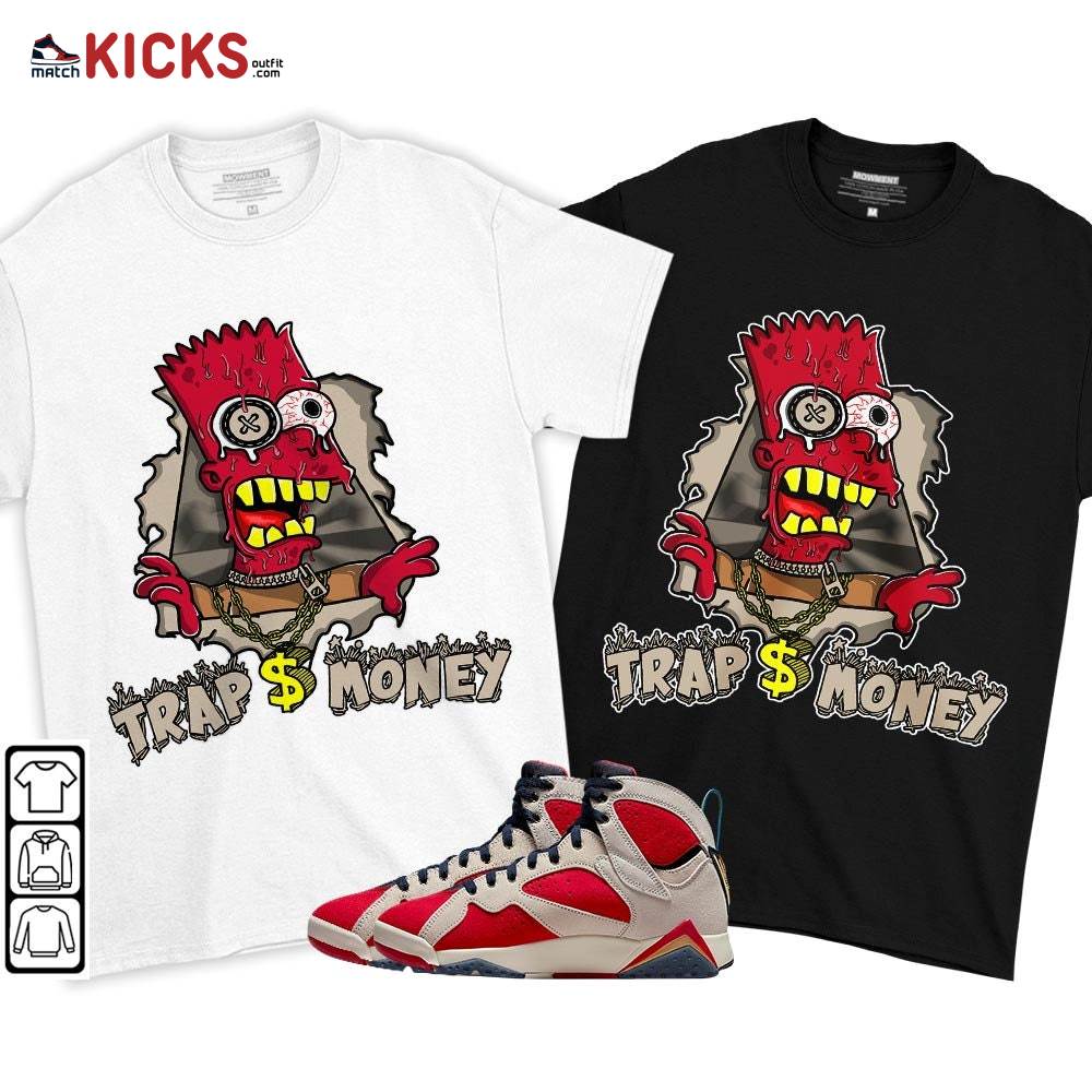 Simpson Trap Money Dripping Sneaker Shirt Match Trophy Room 7s, Jordan 7 Trophy Room MKO T-Shirt