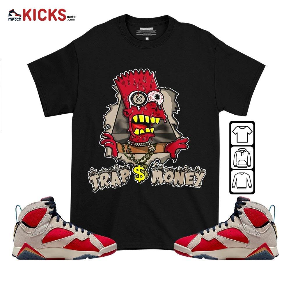 Simpson Trap Money Dripping Sneaker Shirt Match Trophy Room 7s, Jordan 7 Trophy Room MKO T-Shirt