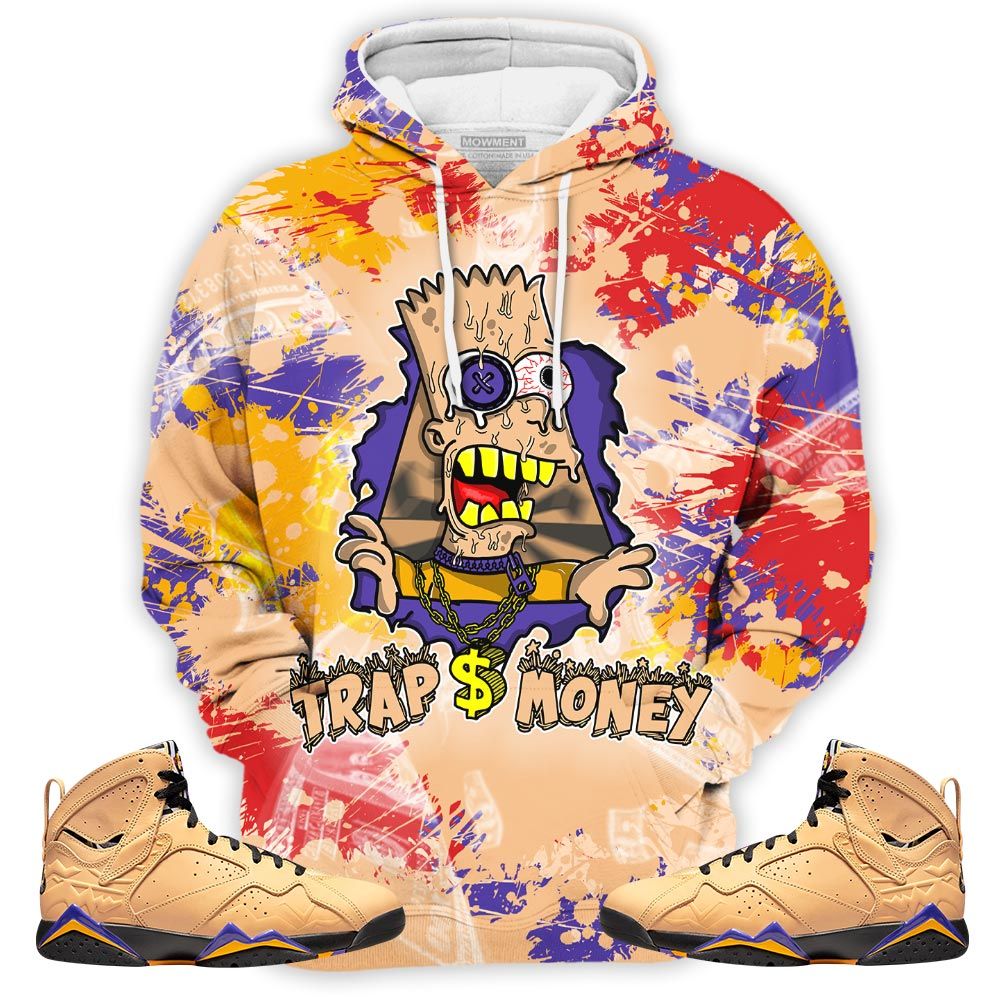 Simpson Trap Money Dripping Sneaker Shirt Match Vachetta Tan 7S, Jordan 7 Se Afrobeats Hoodie Sweatshirt Tee All Over Print MKO Shirt