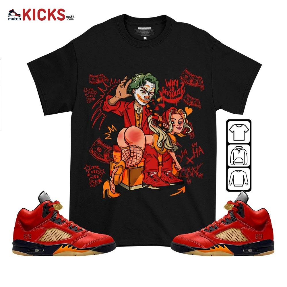 Slap Harley Quinm Sneaker Shirt Match 5 Dunk On Mars, Jordan 5 Mars For Her MKO T-Shirt