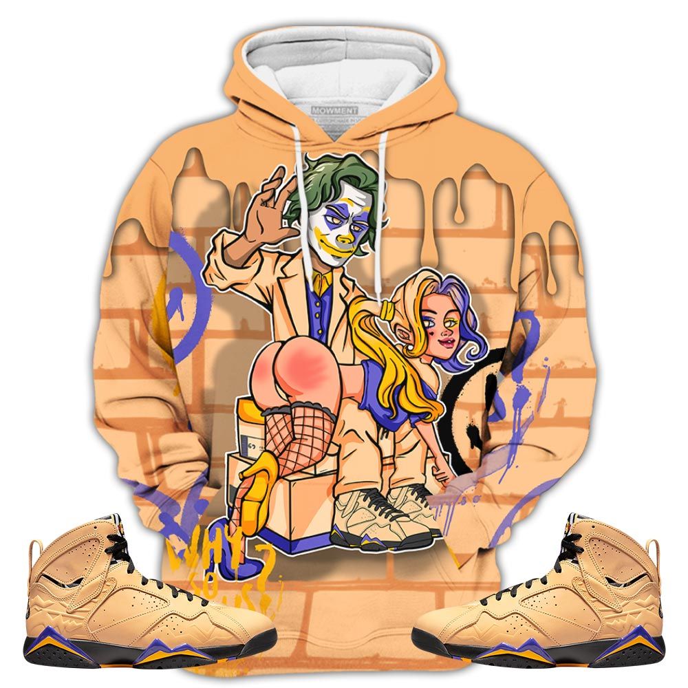 Slap Harley Quinn Sneaker Shirt Match Vachetta Tan 7S, Jordan 7 Se Afrobeats Hoodie Sweatshirt Tee All Over Print MKO Shirt